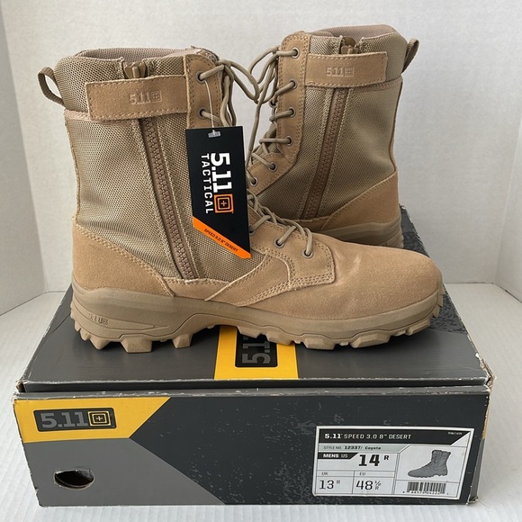 NIB 5.11 Men’s Tactical Speed 3.0 Coyote Side-Zip Boot w/Shoe Box - Picture 10 of 16